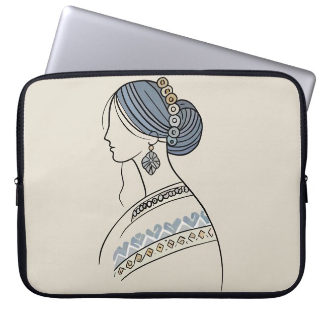Eleganter ukrainischer Volkskunst - Laptop-Sieb Laptopschutzhülle (Vorderseite)