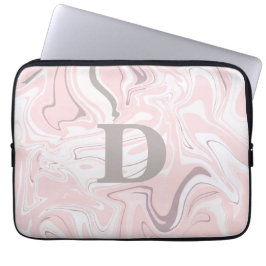 Eleganter unbedeutender rosa und weißer laptopschutzhülle