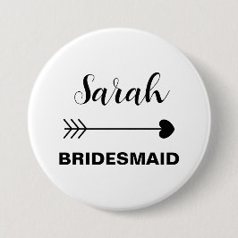 Eleganter und einfacher Individuelle Name Bridesma Button