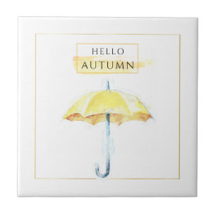Eleganter und künstlerischer Goldener Herbstschirm Fliese
