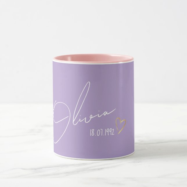 Eleganter und minimalistischer Personalisierter Na Tasse (Zentrum)