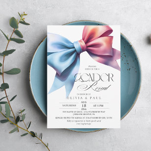 Eleganter und moderner Gender Reveal Baby Boy Girl Einladung