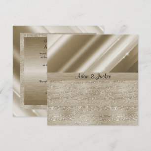 ELEGANTER UND MODERNER WEDING SPLIT BRONZE GOLD GL EINLADUNG