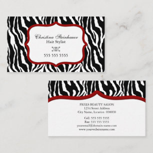 Eleganter und mutiger Zebra-Druck Visitenkarte