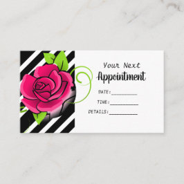 Eleganter und Niedlich rosa Rose Schwarz-weiß gest Terminkarte
