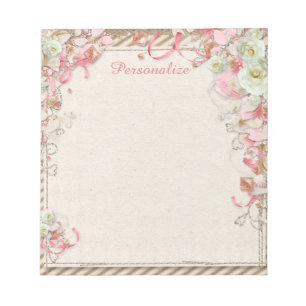 Eleganter und romantischer Blumen-Garten-Blumenbal Notizblock