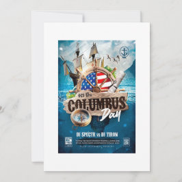 Eleganter und rustikaler Kolumbus-Tag Einladung