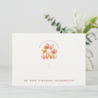 Eleganter und sanfter 80. Geburtstag Einladung