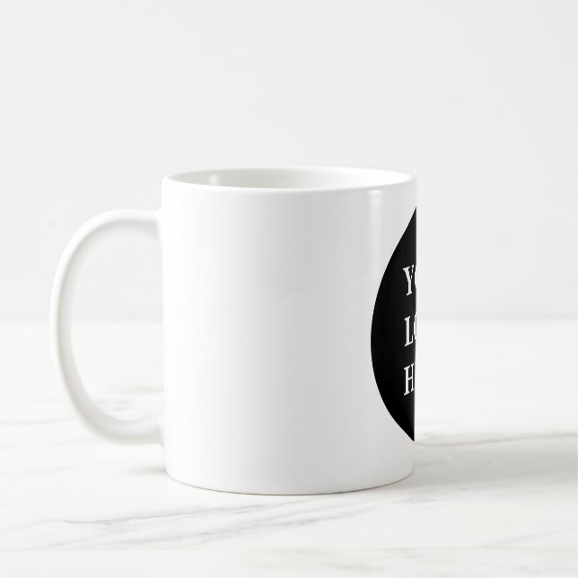 Eleganter und sanfter schwarzer QR-Code Kaffeetasse (Links)