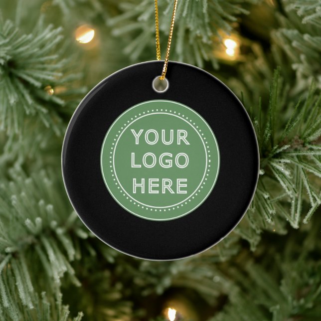 Eleganter und sanfter schwarzer QR-Code Keramik Ornament (Baum)