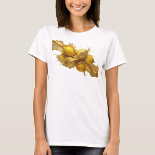 Eleganter und stilvoller orangefarbener abstrakter T-Shirt