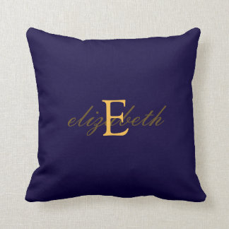 Eleganter und verzierter Monogramm-Gurt - blaues Kissen