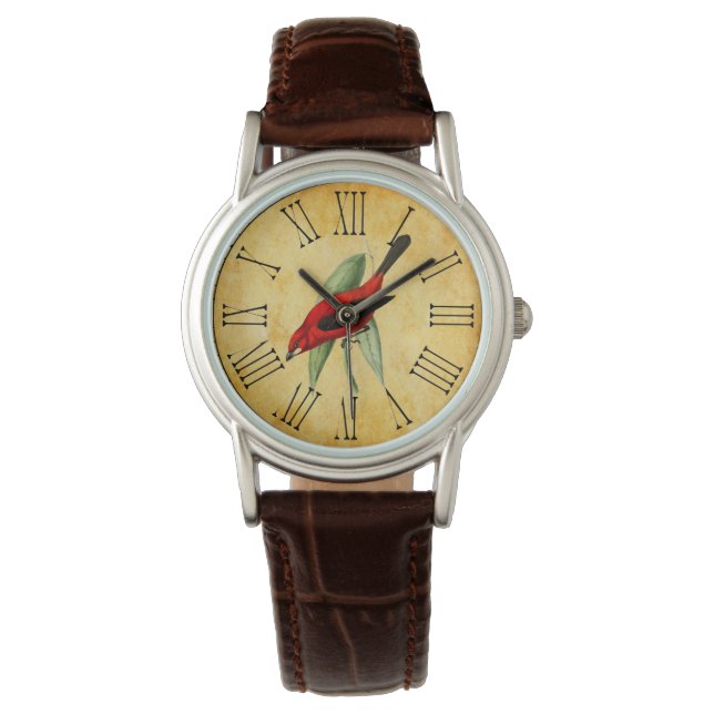 Eleganter und Vintager Style Bird Armbanduhr (Vorderseite)