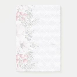 Eleganter Urlaub Floral Berry Weißes Weihnachtsfes Post-it Klebezettel