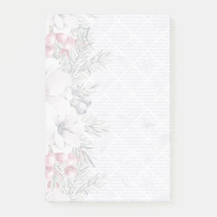 Eleganter Urlaub Floral Berry Weißes Weihnachtsfes Post-it Klebezettel