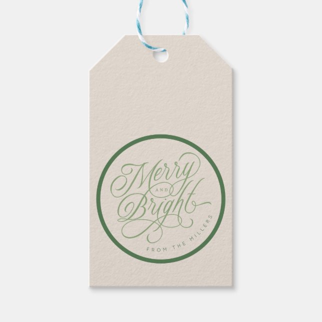 Eleganter Urlaub mit Merry und Bright Geschenkanhänger (Vorderseite)