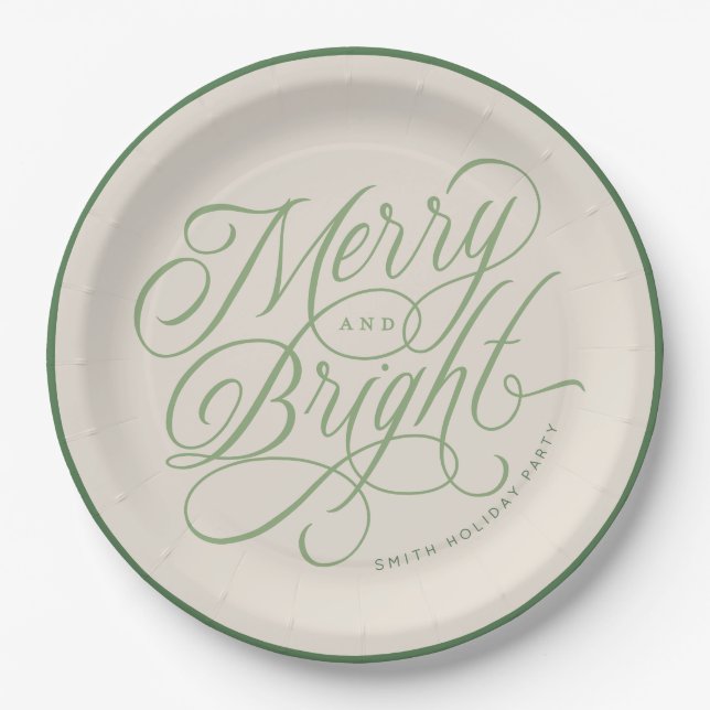 Eleganter Urlaub mit Merry und Bright Pappteller (Vorderseite)