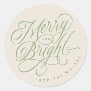 Eleganter Urlaub mit Merry und Bright Runder Aufkleber