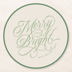 Eleganter Urlaub mit Merry und Bright Runder Pappuntersetzer