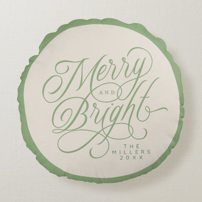 Eleganter Urlaub mit Merry und Bright Rundes Kissen (Vorderseite)