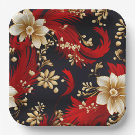 Eleganter Urlaub Weihnachten Poinsettia Pappteller