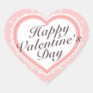 Eleganter Valentinstag Sticker für rosafarbene Her