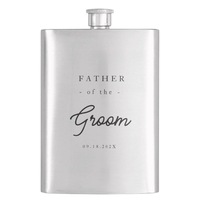 Eleganter Vater des Bräutigams Flachmann (Vorderseite)