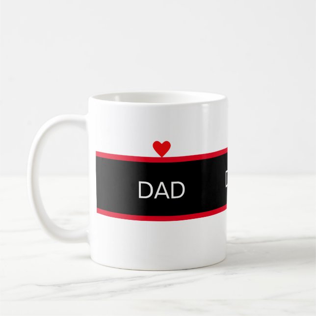 Eleganter Vater mit Herz auf Schwarz & Weiß Kaffeetasse (Links)