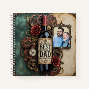 Eleganter Vatertag Steampunk Flasche und Gänge Notizbuch