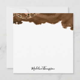 Eleganter Velvet Rust Gold Marble Agate Geode Squa Mitteilungskarte