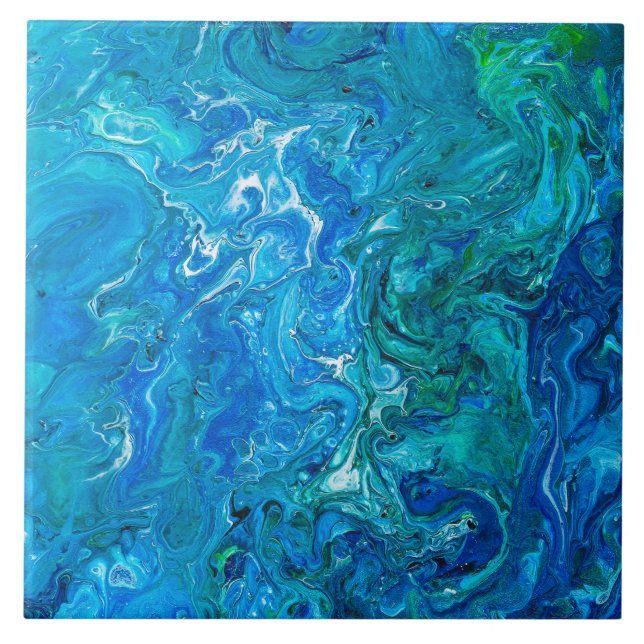 Eleganter verrückter Spitze-Achat 2 - blaues Aqua Fliese (Vorderseite)