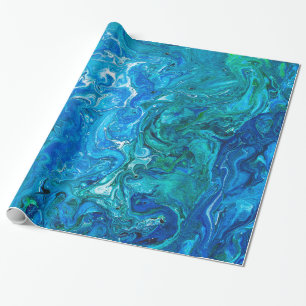 Eleganter verrückter Spitze-Achat 2 - blaues Aqua Geschenkpapier