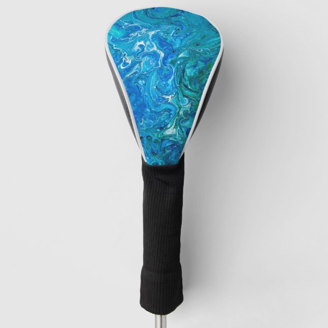 Eleganter verrückter Spitze-Achat 2 - blaues Aqua Golf Headcover (Vorderseite)