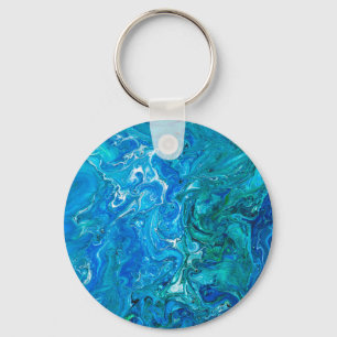 Eleganter verrückter Spitze-Achat 2 - blaues Aqua Schlüsselanhänger
