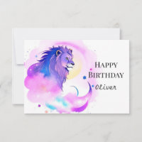 Eleganter verzauberter Whimsical Löwe zum Geburtst