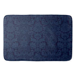 Eleganter Verzierter Blauer Viktorianischer Damast Badematte