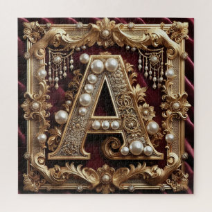 Eleganter verzierter goldener Buchstabe A, verzier
