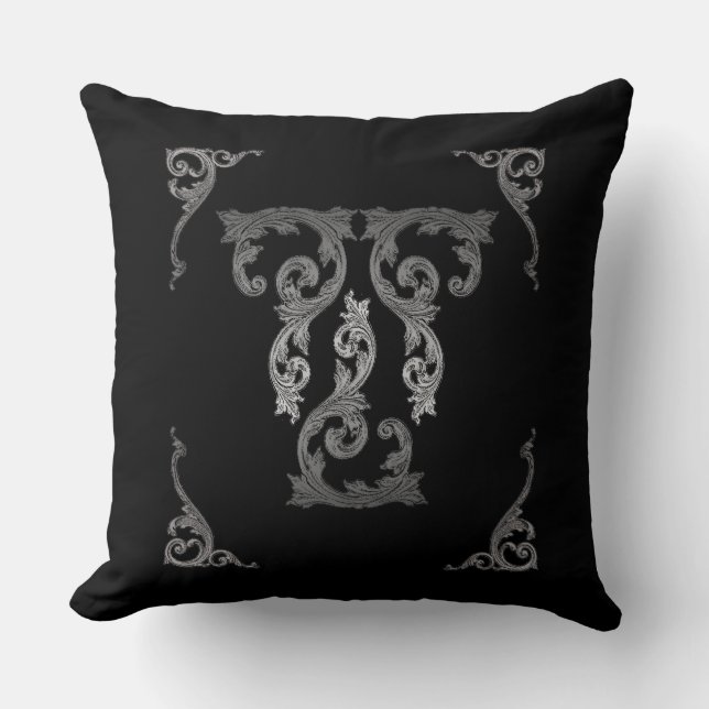 Eleganter Verzierter Goth-Design-Wurfpfeil Kissen (Vorderseite)