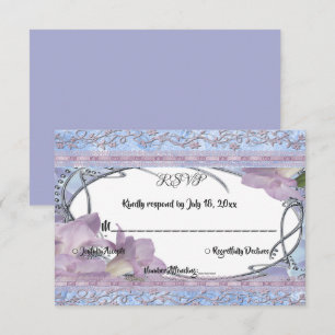 Eleganter Verzierter Shiny Glitzer Hochzeit RSVP Karte