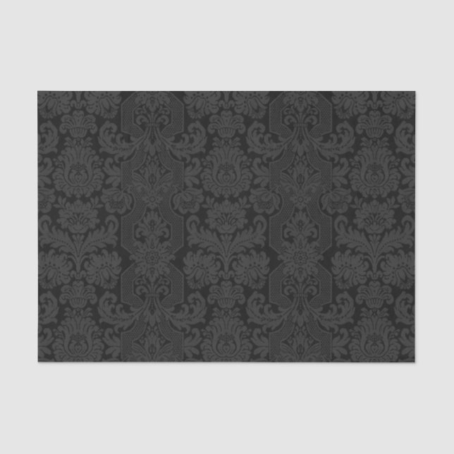 Eleganter Verzierter Viktorianischer Damast Seidenpapier (Vorderseite)