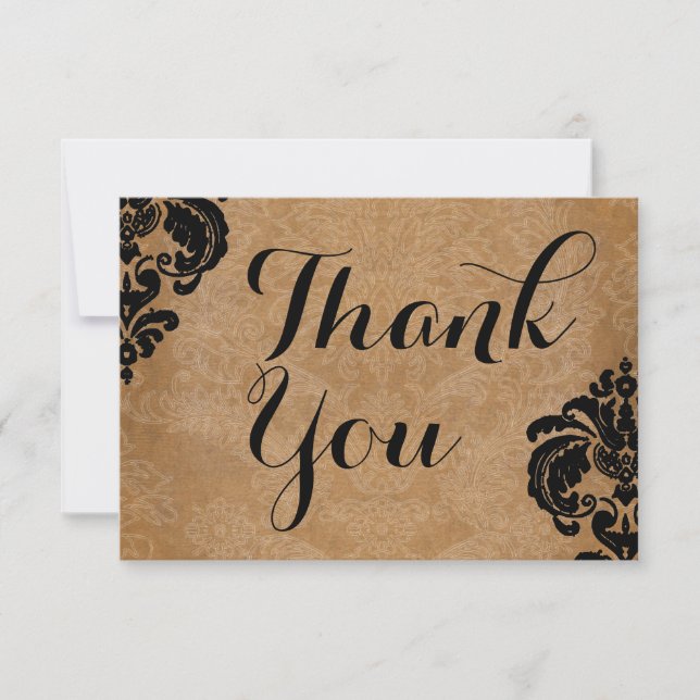 Eleganter Viktorianischer Damast RSVP Karte (Vorderseite)