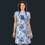 Eleganter Vintag Blue Floral English Garden Schürze<br><div class="desc">Eine wunderschöne, blau-weiß gebackene Schürze mit einem blühenden englischen Gartenmuster. Macht ein großartiges Geschenk für einen Freund. Personalisieren Sie es für einen niedliche Geburtstag Geschenk. Entworfen für Sie von BlackBerry Boulevard.</div>