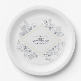 Eleganter Vintag glücklicher Muttertag | Papierpla Pappteller