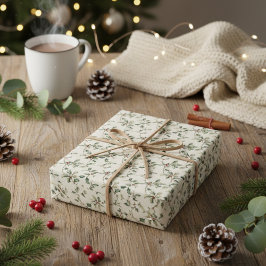 Eleganter Vintag Holiday Christmas Poinsettia Geschenkpapier