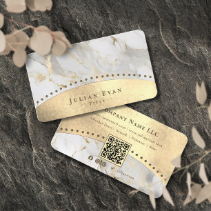 Eleganter Vintage-Bogen-Glitter-Gold-Luxus-Weiß-Ac Visitenkarte