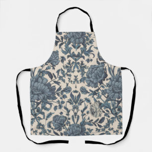 Eleganter, vintage Cottage-Stil, blaue Blumengeric Schürze