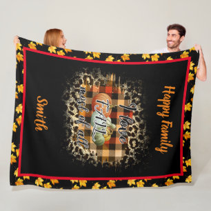 Eleganter Vintage-Herbstliebeskürbis Fleecedecke