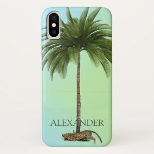Eleganter Vintage-Palmenbaum Leopard Wild Grün Case-Mate iPhone Hülle