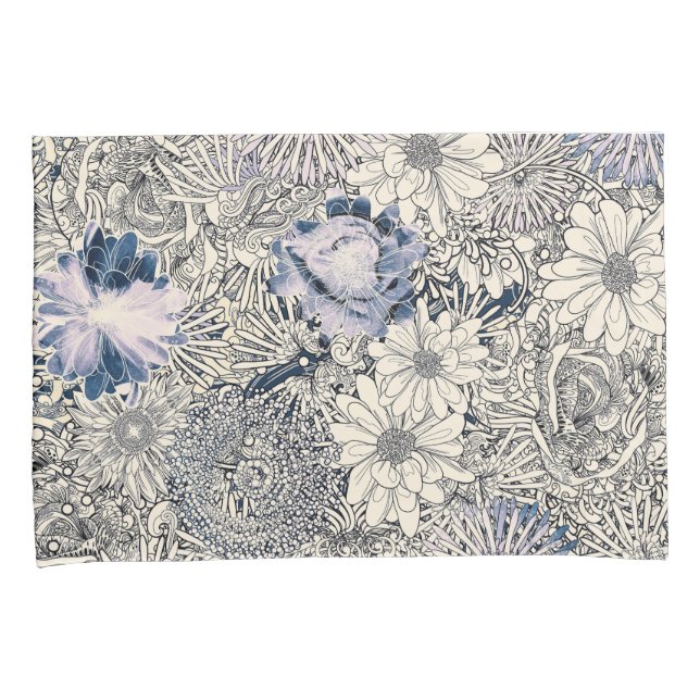 Eleganter Vintager Abstrakter Blumenhintergrund | Kissenbezug (Vorderseite-Rechts)
