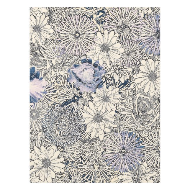 Eleganter Vintager Abstrakter Blumenhintergrund | Tischdecke (Vorderseite)